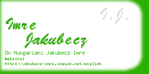 imre jakubecz business card